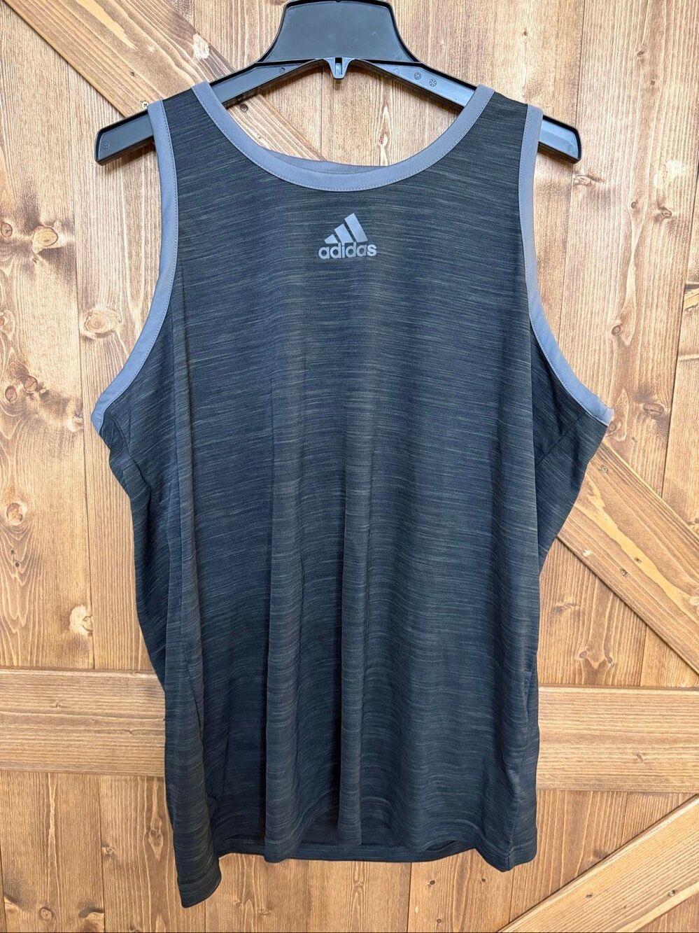 Adidas Men’s Black Gray Heathered Sleeveless Athletic Tank Top NWT Size XL (9294